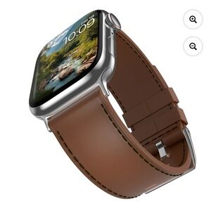 Elegant Brown Leather Watch Band